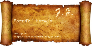 Forró Hermia névjegykártya